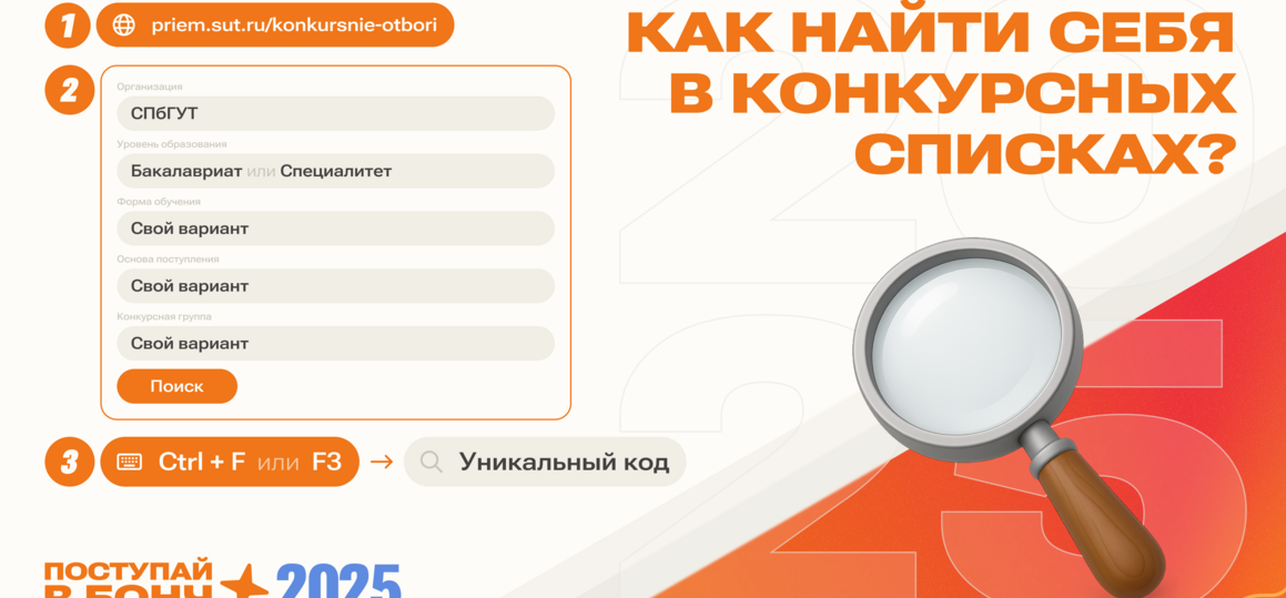 Конкурсные списки — уже на сайте Приёмной комиссии!